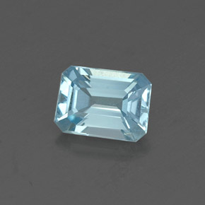 0.48캐럿 천연 라이트 블루 아쿠아마린, 에메랄드 컷, 5.7×4.2 mm, VVS-VS