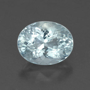 1.69캐럿 천연 라이트 블루 아쿠아마린, 타원형 컷, 8.5×6.6 mm, VVS-VS