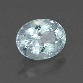 1.69캐럿 천연 라이트 블루 아쿠아마린, 타원형 컷, 8.5×6.6 mm, VVS-VS