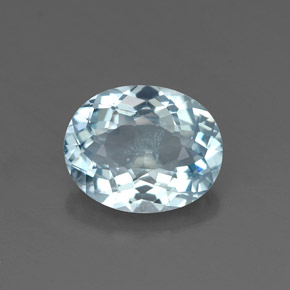 1.55캐럿 천연 라이트 블루 아쿠아마린, 타원형 컷, 8.9×7.2 mm, VS-SI
