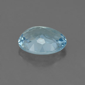 1.74캐럿 천연 라이트 블루 아쿠아마린, 타원형 컷, 9.1×7.4 mm, IF