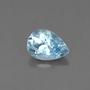 0.70캐럿 천연 라이트 블루 아쿠아마린, 배 모양, 7.2×5.1 mm, VS