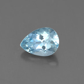 0.70캐럿 천연 라이트 블루 아쿠아마린, 배 모양, 7.2×5.1 mm, VS