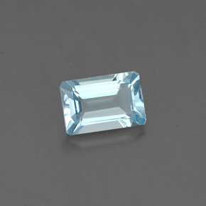 0.54캐럿 천연 라이트 블루 아쿠아마린, 에메랄드 컷, 6.1×4.1 mm, VVS-VS