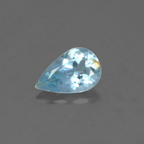 0.66캐럿 천연 라이트 블루 아쿠아마린, 배 모양, 8×5.2 mm, SI