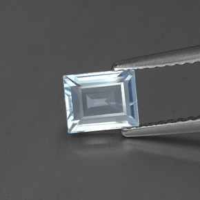 0.76캐럿 천연 라이트 블루 아쿠아마린, 바게트, 6.1×4.9 mm, SI