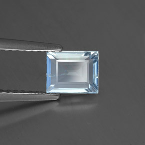 0.76캐럿 천연 라이트 블루 아쿠아마린, 바게트, 6.1×4.9 mm, SI
