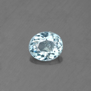 0.58캐럿 천연 라이트 블루 아쿠아마린, 타원형 컷, 6.4×5.5 mm, VS