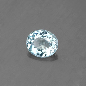 0.58캐럿 천연 라이트 블루 아쿠아마린, 타원형 컷, 6.4×5.5 mm, VS