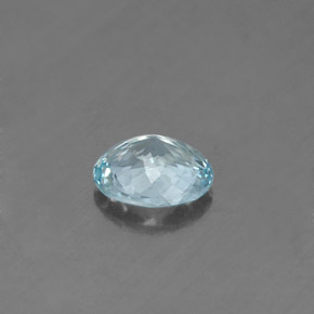 0.58캐럿 천연 라이트 블루 아쿠아마린, 타원형 컷, 6.4×5.5 mm, VS