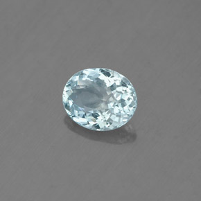 0.60캐럿 천연 라이트 블루 아쿠아마린, 타원형 컷, 6.6×5.3 mm, VS