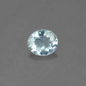 0.63캐럿 천연 라이트 블루 아쿠아마린, 타원형 컷, 6.4×5.5 mm, SI