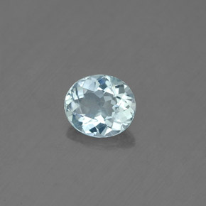 0.63캐럿 천연 라이트 블루 아쿠아마린, 타원형 컷, 6.4×5.5 mm, SI
