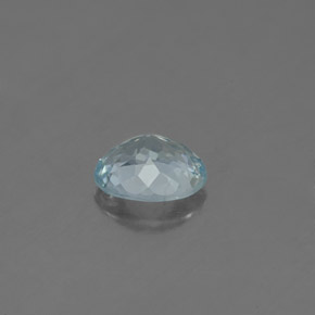 0.63캐럿 천연 라이트 블루 아쿠아마린, 타원형 컷, 6.4×5.5 mm, SI