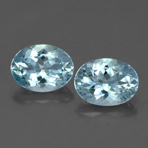 캐럿 천연 라이트 블루 아쿠아마린 보석, 타원형 컷, 8.1×6.1 mm, VVS-VS