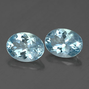캐럿 천연 라이트 블루 아쿠아마린 보석, 타원형 컷, 8.1×6.1 mm, VVS-VS