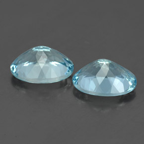 캐럿 천연 라이트 블루 아쿠아마린 보석, 타원형 컷, 8.1×6.1 mm, VVS-VS