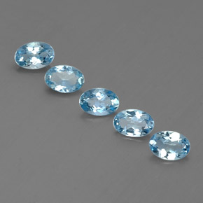 캐럿 천연 라이트 블루 아쿠아마린 보석, 타원형 컷, 6×4.1 mm, VVS-VS