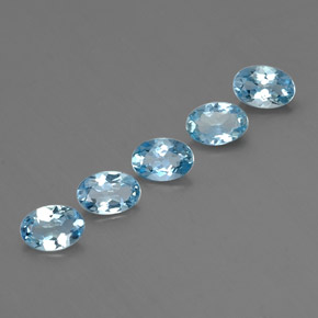 캐럿 천연 라이트 블루 아쿠아마린 보석, 타원형 컷, 6×4.1 mm, VVS-VS