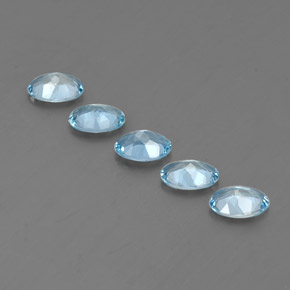 캐럿 천연 라이트 블루 아쿠아마린 보석, 타원형 컷, 6×4.1 mm, VVS-VS