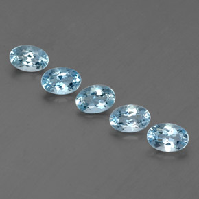 캐럿 천연 라이트 블루 아쿠아마린 보석, 타원형 컷, 6×4.1 mm, VVS-VS