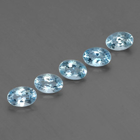 캐럿 천연 라이트 블루 아쿠아마린 보석, 타원형 컷, 6×4.1 mm, VVS-VS