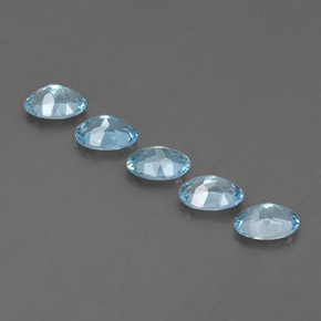 캐럿 천연 라이트 블루 아쿠아마린 보석, 타원형 컷, 6×4.1 mm, VVS-VS