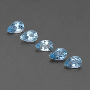 캐럿 천연 라이트 블루 아쿠아마린 보석, 배 모양, 6.1×4.1 mm, VVS-VS