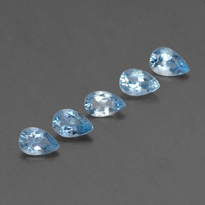 캐럿 천연 라이트 블루 아쿠아마린 보석, 배 모양, 6.1×4.1 mm, VVS-VS
