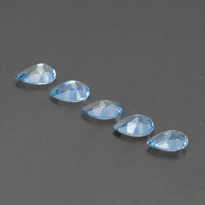 캐럿 천연 라이트 블루 아쿠아마린 보석, 배 모양, 6.1×4.1 mm, VVS-VS