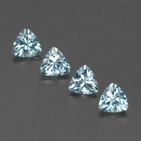 캐럿 천연 라이트 블루 아쿠아마린 보석, 트릴리언, 5.2×5.1 mm, VVS