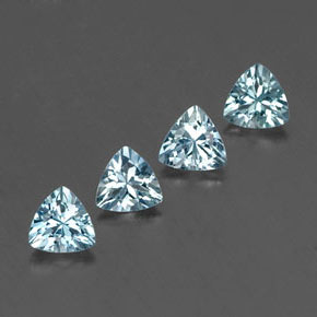 캐럿 천연 라이트 블루 아쿠아마린 보석, 트릴리언, 5.2×5.1 mm, VVS