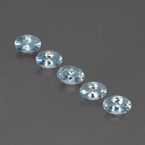 캐럿 천연 라이트 블루 아쿠아마린 보석, 타원형 컷, 6.1×4.2 mm, VVS