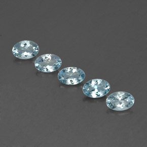 캐럿 천연 라이트 블루 아쿠아마린 보석, 타원형 컷, 6.2×4.2 mm, VVS