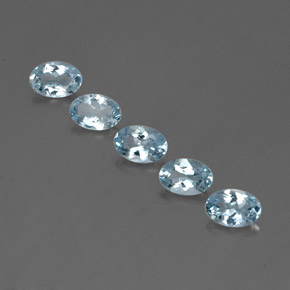 캐럿 천연 라이트 블루 아쿠아마린 보석, 타원형 컷, 6.1×4.2 mm, VVS