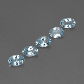 캐럿 천연 라이트 블루 아쿠아마린 보석, 타원형 컷, 6.1×4.2 mm, VVS