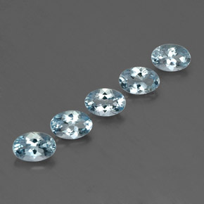 캐럿 천연 라이트 블루 아쿠아마린 보석, 타원형 컷, 6.1×4.2 mm, VVS