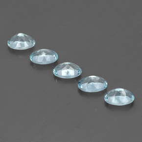 캐럿 천연 라이트 블루 아쿠아마린 보석, 타원형 컷, 6.1×4.2 mm, VVS