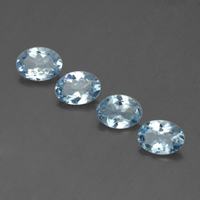 캐럿 천연 라이트 블루 아쿠아마린 보석, 타원형 컷, 7×5.1 mm, VVS