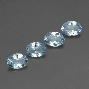 캐럿 천연 라이트 블루 아쿠아마린 보석, 타원형 컷, 7×5.1 mm, VVS