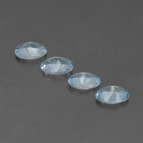캐럿 천연 라이트 블루 아쿠아마린 보석, 타원형 컷, 7×5.1 mm, VVS