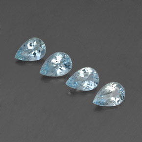 캐럿 천연 라이트 블루 아쿠아마린 보석, 배 모양, 7.1×4.9 mm, VVS