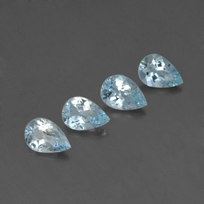 캐럿 천연 라이트 블루 아쿠아마린 보석, 배 모양, 7.1×4.9 mm, VVS
