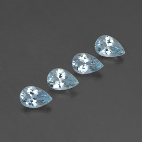 캐럿 천연 라이트 블루 아쿠아마린 보석, 배 모양, 6.1×4.2 mm, VVS