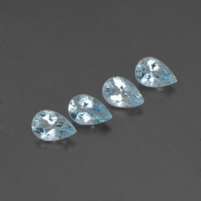 캐럿 천연 라이트 블루 아쿠아마린 보석, 배 모양, 6×4.1 mm, VVS