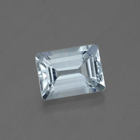1.70캐럿 천연 라이트 블루 아쿠아마린, 에메랄드 컷, 8.1×6 mm, VVS-VS