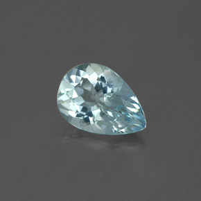 1.07캐럿 천연 라이트 블루 아쿠아마린, 배 모양, 8.8×6.2 mm, VVS