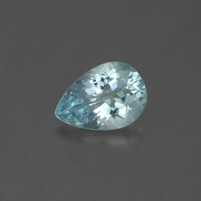 1.07캐럿 천연 라이트 블루 아쿠아마린, 배 모양, 8.8×6.2 mm, VVS