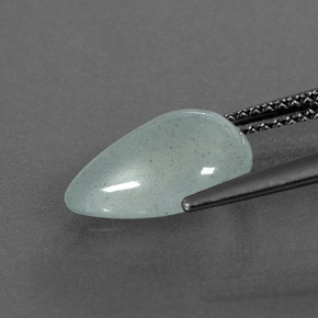 3.38캐럿 천연 라이트 블루 그린 아쿠아마린, 투명한, 12.2×9.4 mm, 투명/반투명
