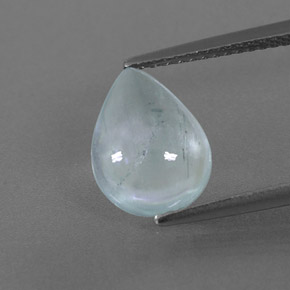 2.29캐럿 천연 라이트 블루 그린 아쿠아마린, 투명한, 11.4×8.6 mm, 투명/반투명